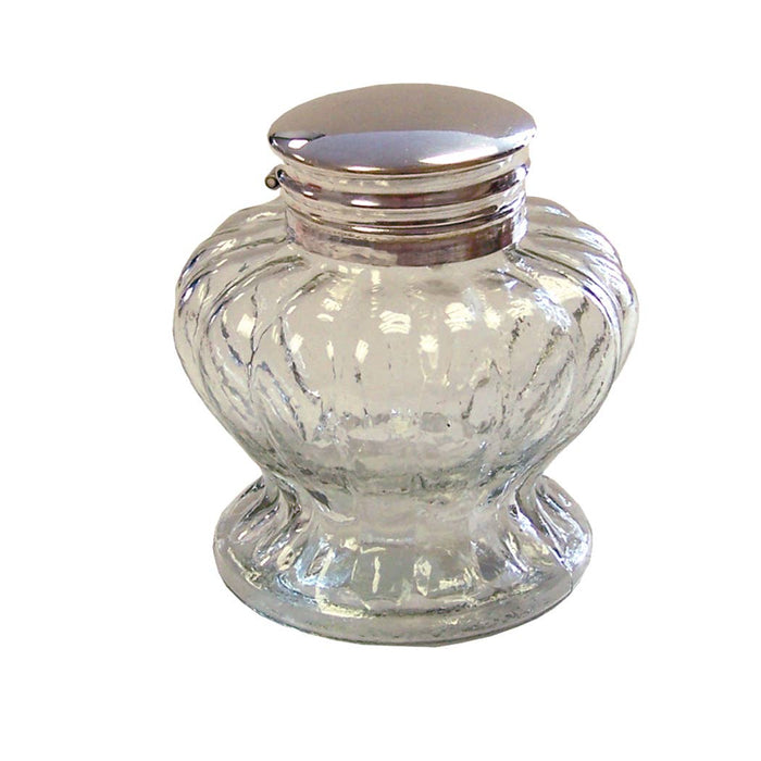 Vintage-Style Clear Swirl Pedestal Inkwell