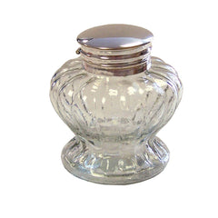 Vintage-Style Clear Swirl Pedestal Inkwell