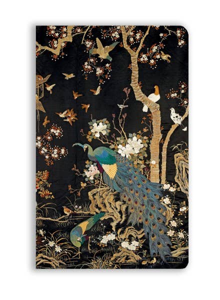 Embroidered Hanging with Peacock Lined Journal
