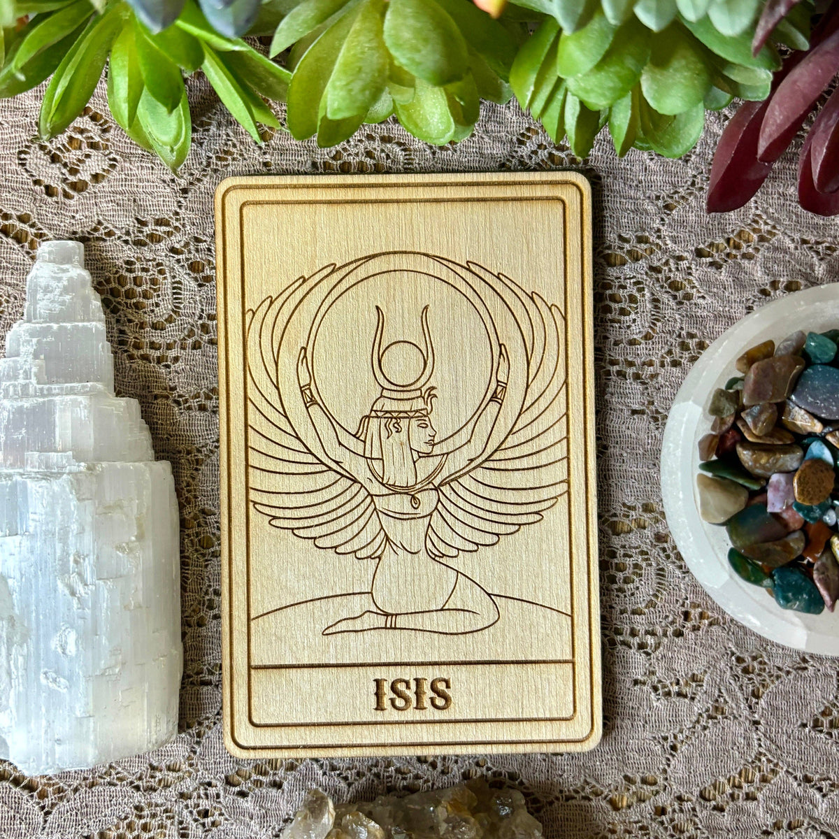 Isis Deity Card | Altar Decor | Wall Art | Shelf Leaner
