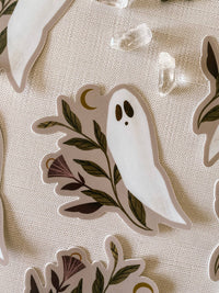Ghost Moonflower Vinyl Sticker