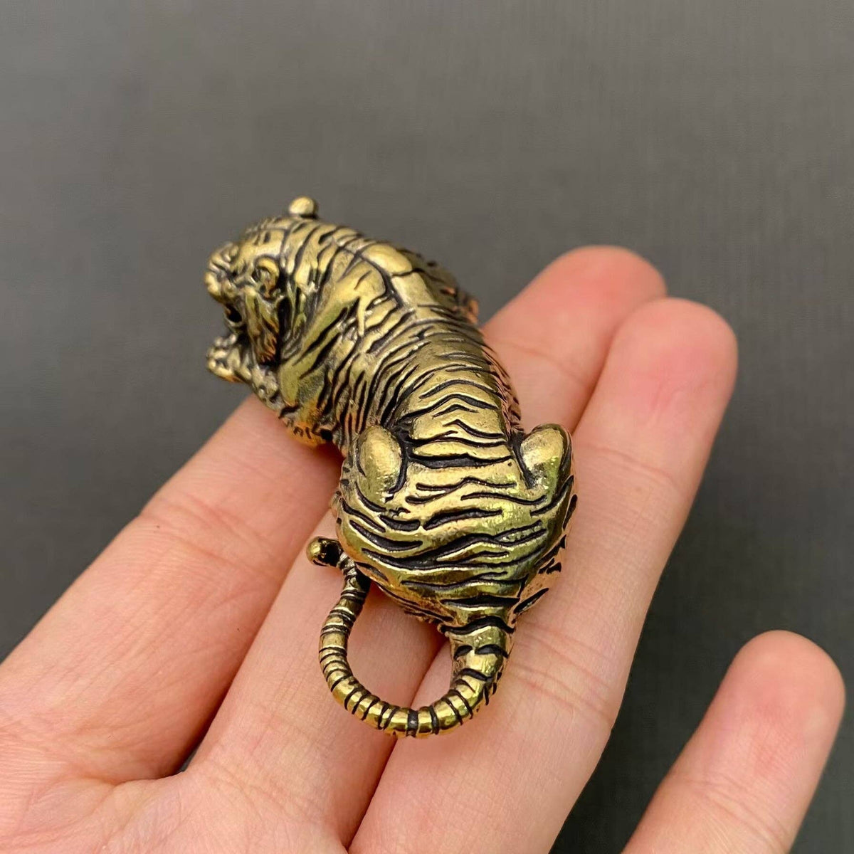 Brass Lying Tiger Decoration