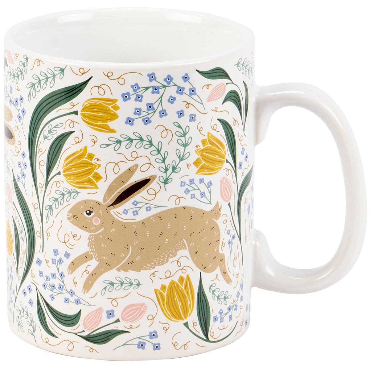 Folk Art Rabbit Stoneware Mug