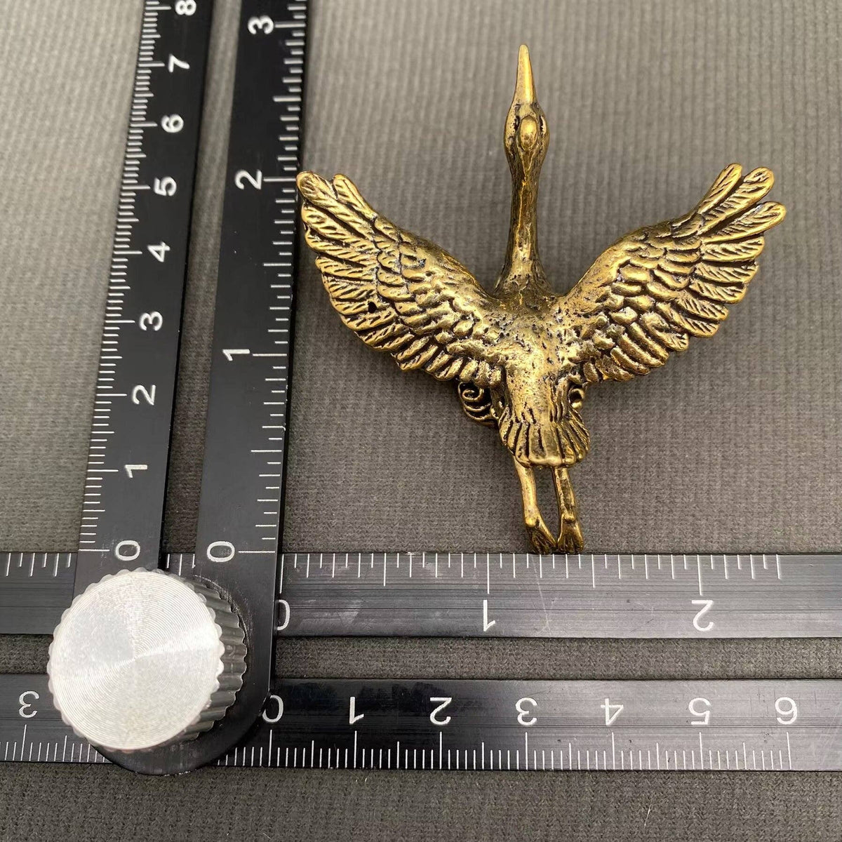 Brass Flying Crane Figurine