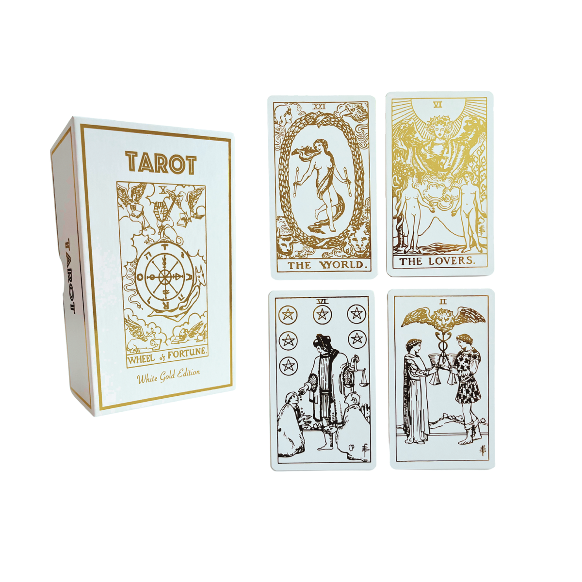 White Gold Rider Waite Tarot Deck