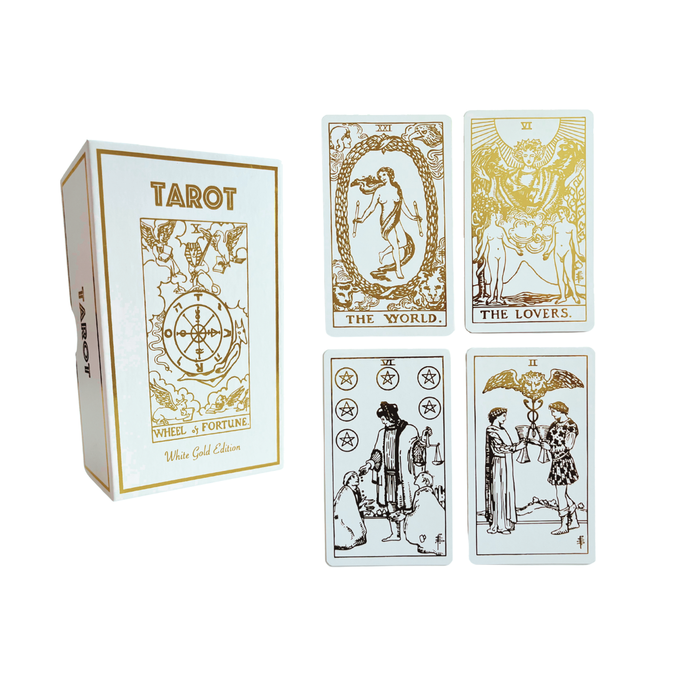 White Gold Rider Waite Tarot Deck