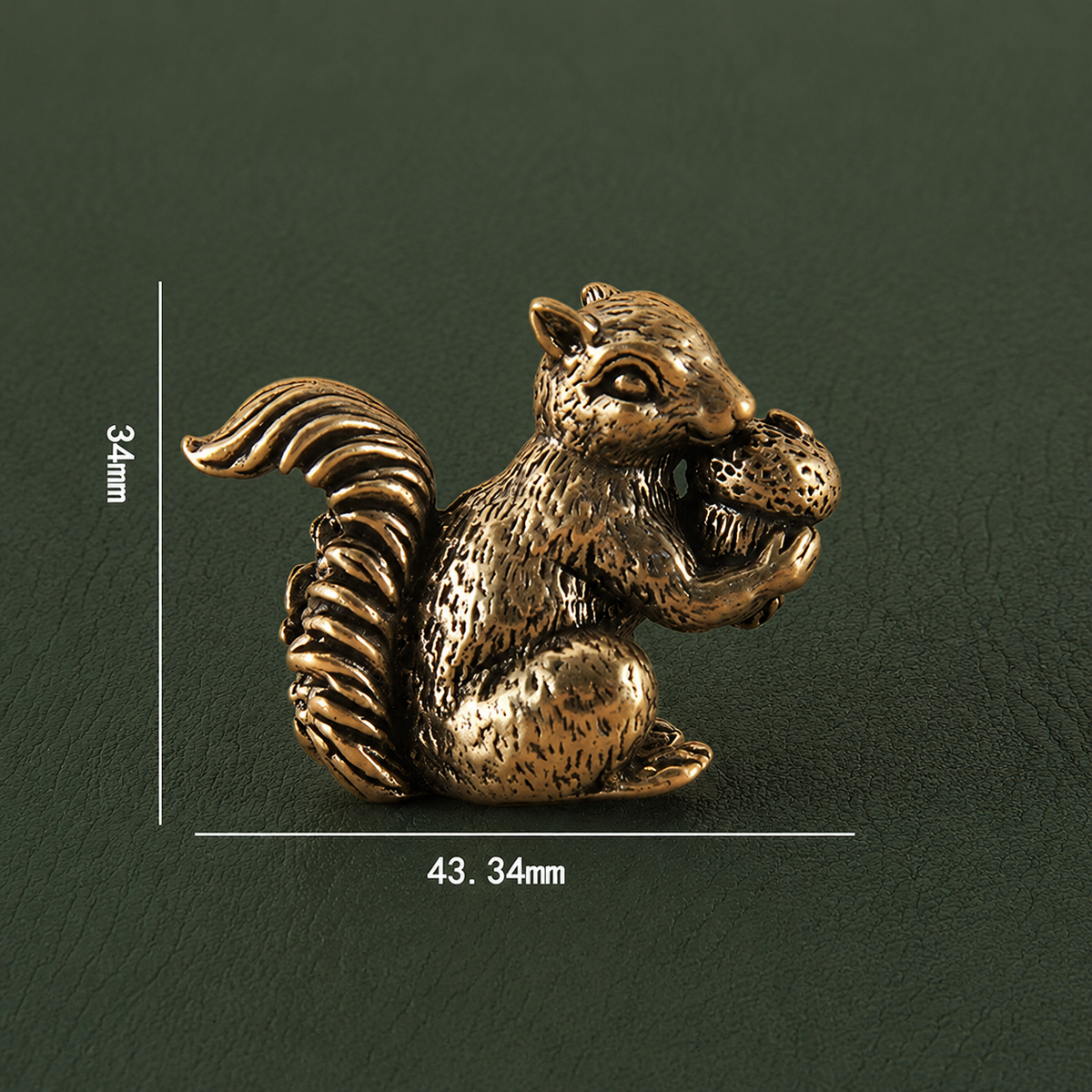 Solid Brass Squirrel Figurine