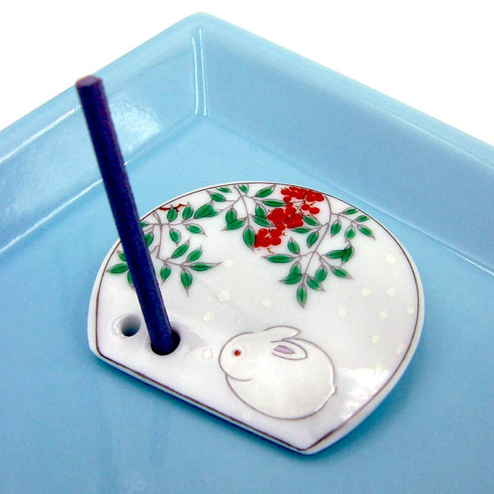 White Rabbit Porcelain Incense Holder
