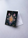 Moth to Lanterns Greeting Card