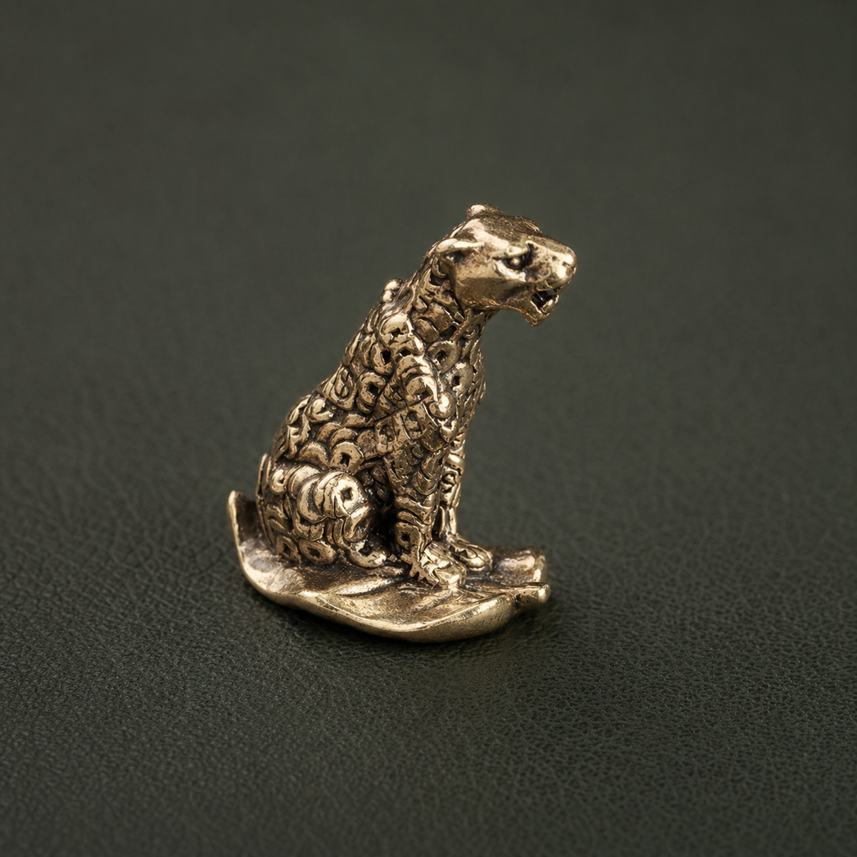 Antique Brass Leopard Figurine
