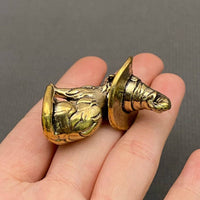 Brass Witch Cat Decoration