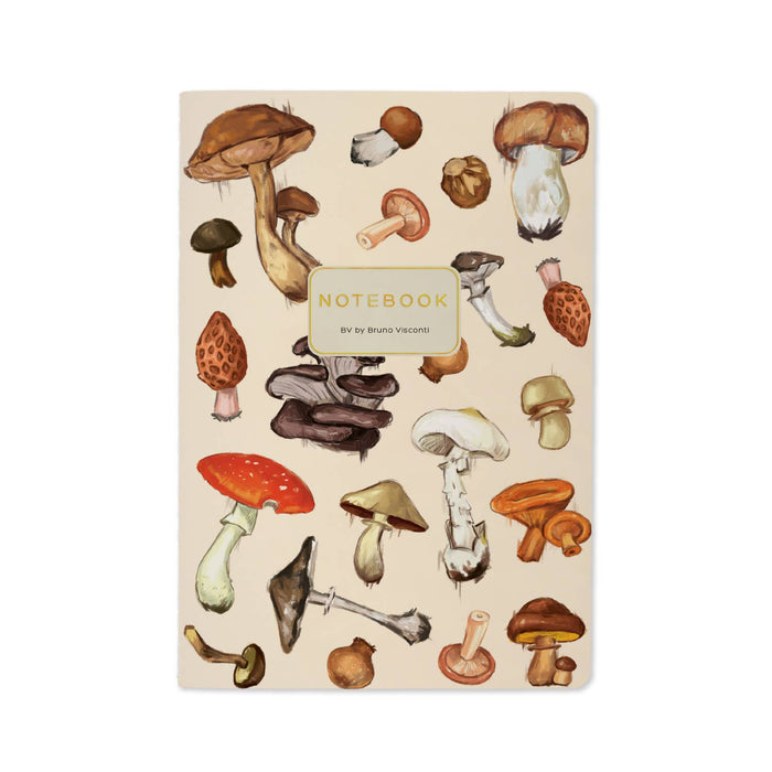 White Mushroom A4 Lined Notebook