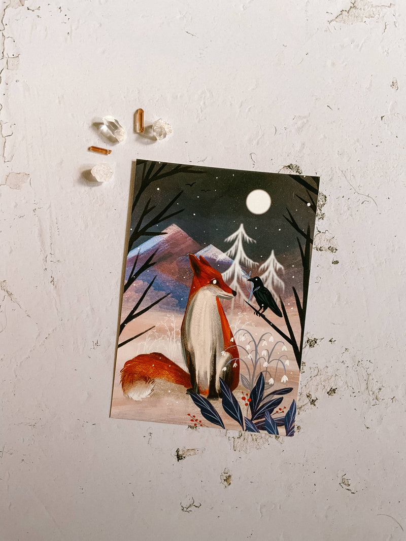 Fox & Crow Art Print