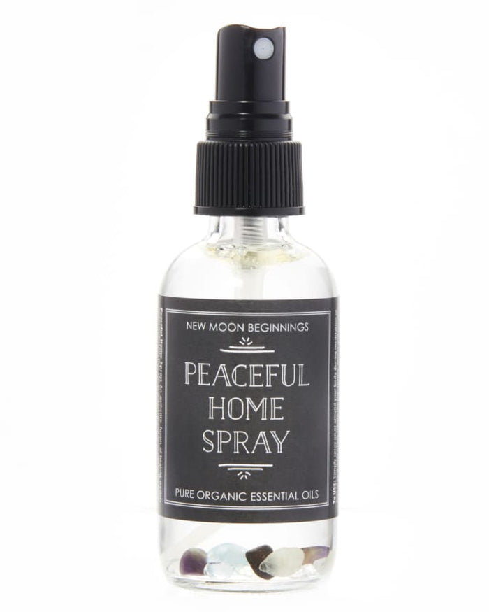 Peaceful Home Spray with Crystal Chips and Essential Oils