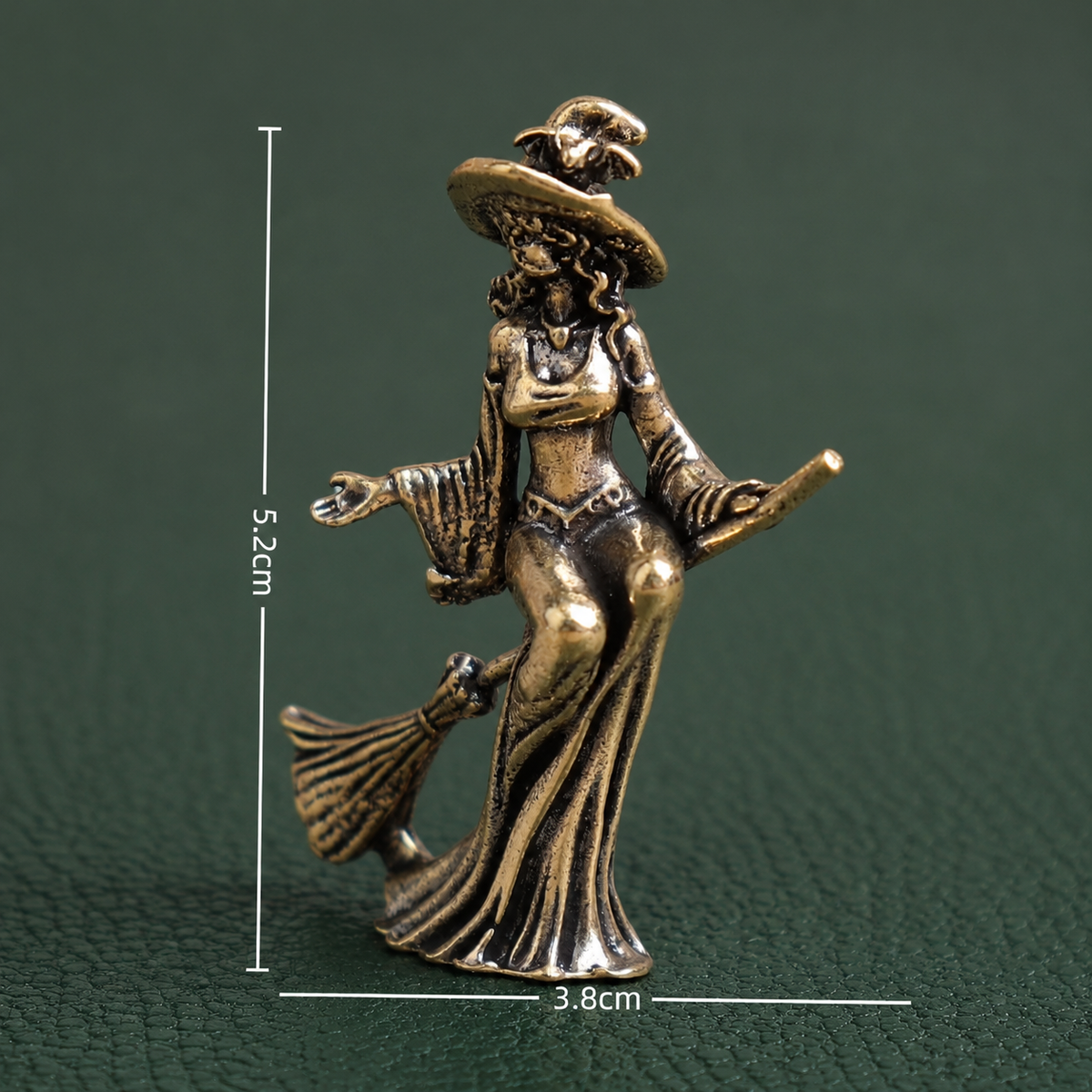 Solid Brass Witch Figurine