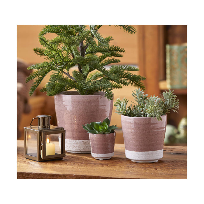 Blush Stoneware Planter Garden Pot for Houseplants