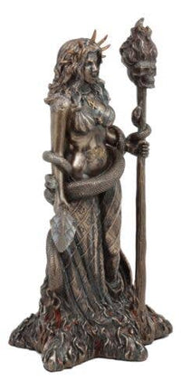 Hecate Goddess of Magic with Serpent Bronze Statue