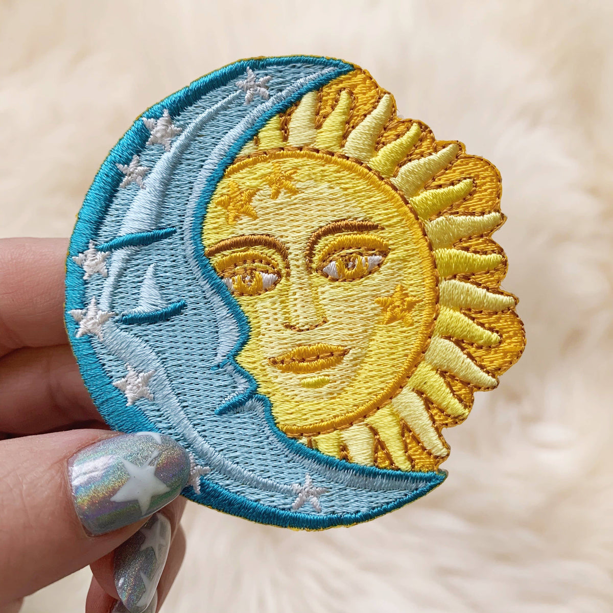 Celestial Sun & Moon Embroidered Patch