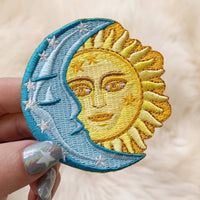 Celestial Sun & Moon Embroidered Patch