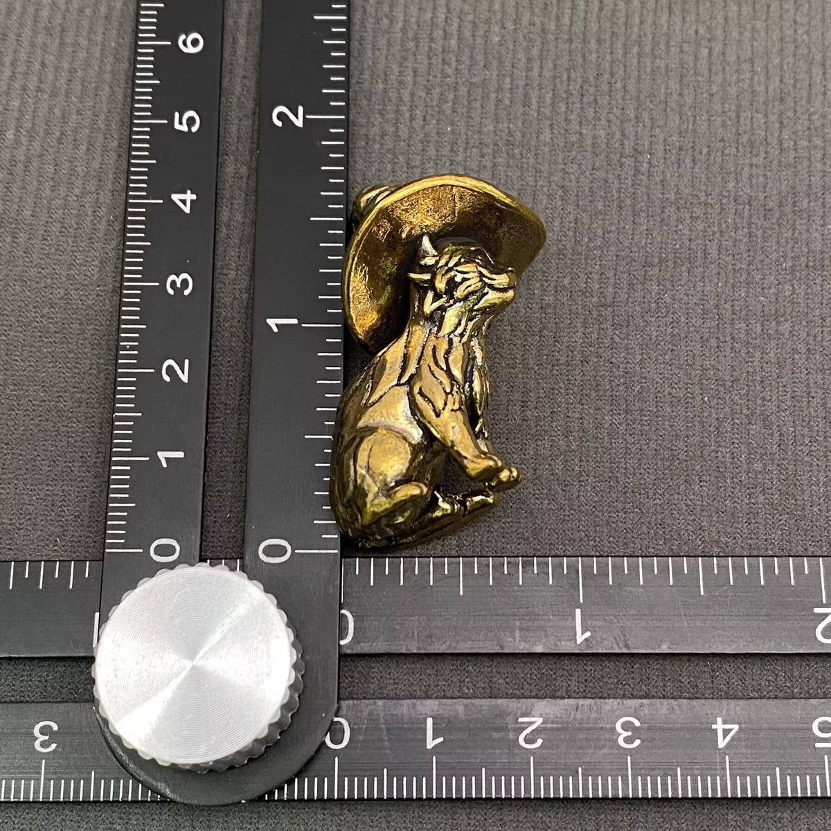 Brass Witch Cat Decoration