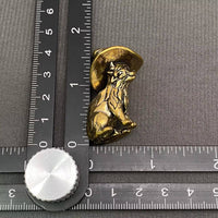 Brass Witch Cat Decoration