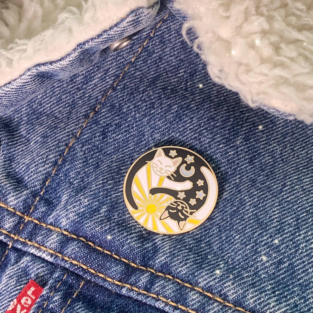 Sun & Moon Cats Enamel Pin