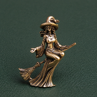 Solid Brass Witch Figurine