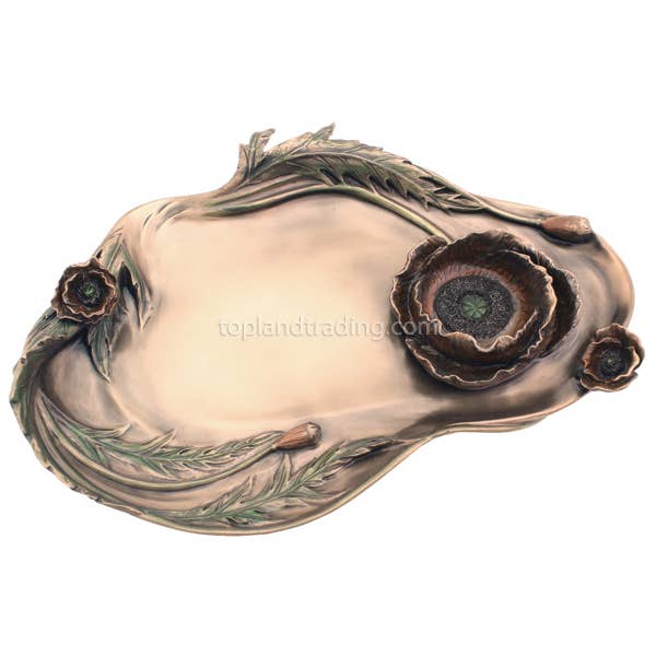 Poppy Bloom Art Nouveau Inspired Decorative Dish