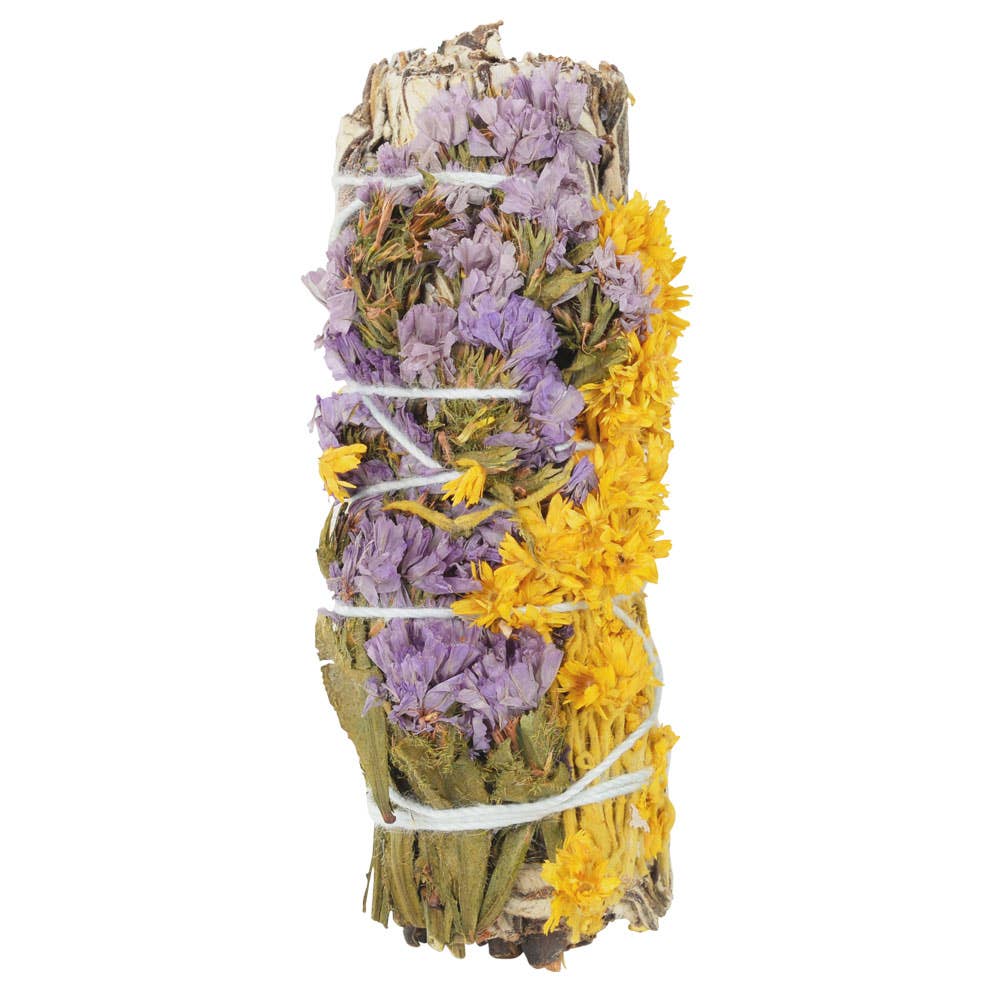 Yerba Santa Herbal Bundle with Mullein and Statice Flowers for Ritual Blessings