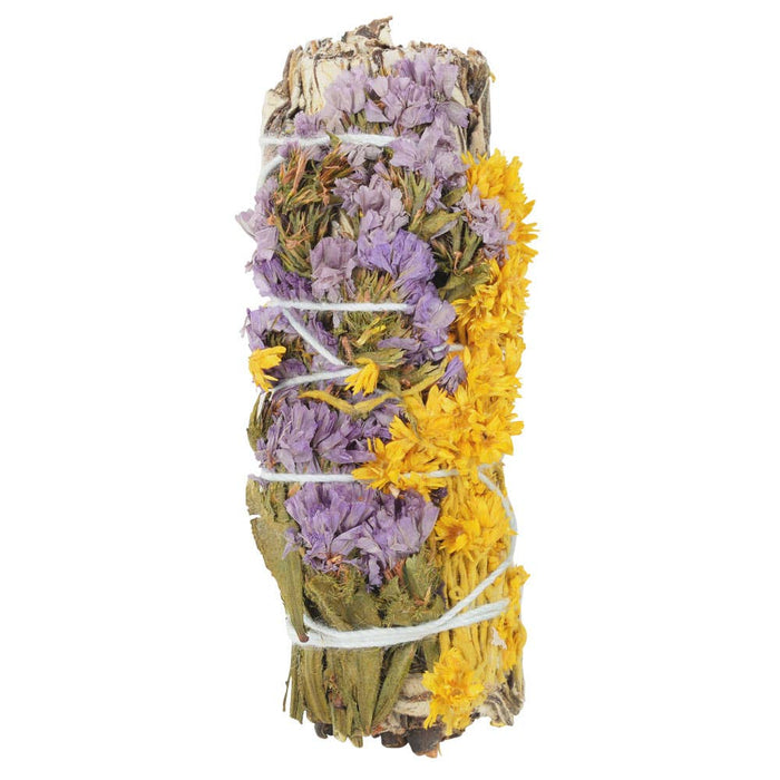 Yerba Santa Herbal Bundle with Mullein and Statice Flowers for Ritual Blessings