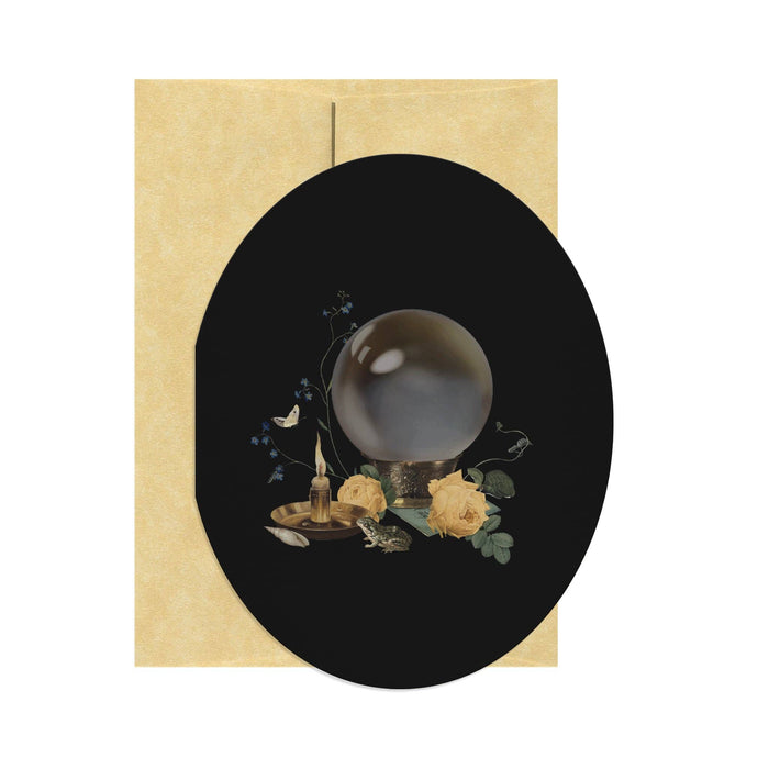 Crystal Gazing Ball Oval Shaped Greeting Card