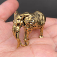 Brass Elephant with Long Tusks Figurine