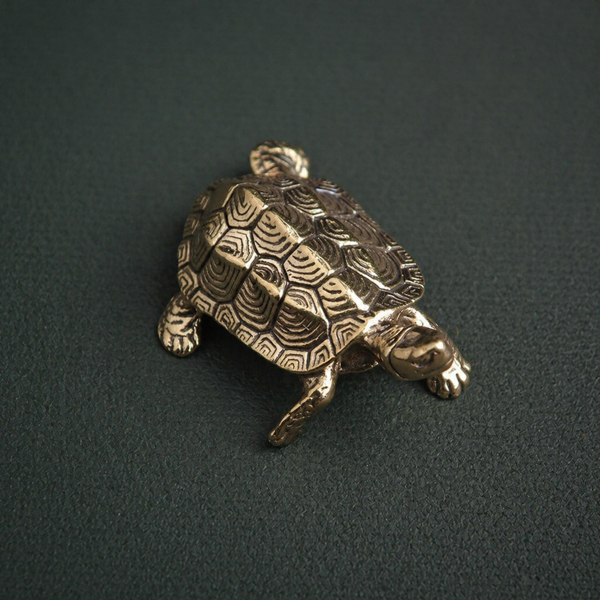 Antique Brass Longevity Turtle Figurine