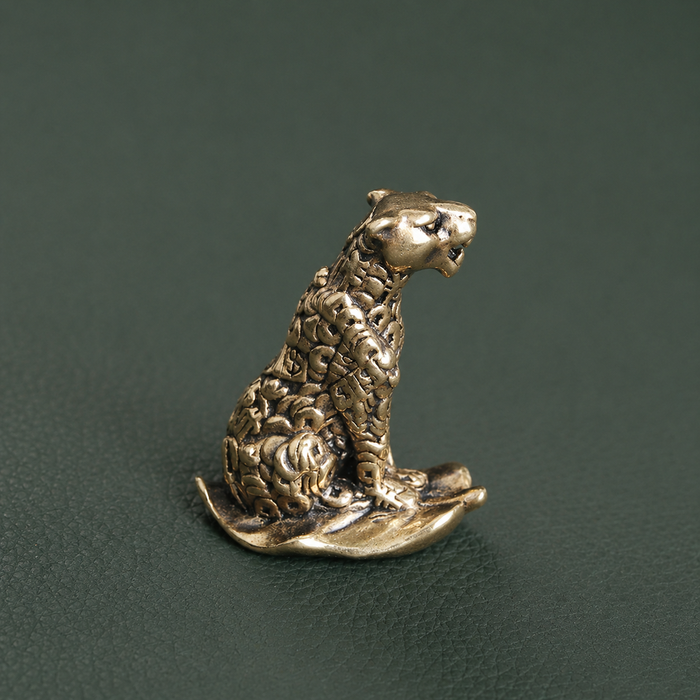 Antique Brass Leopard Figurine