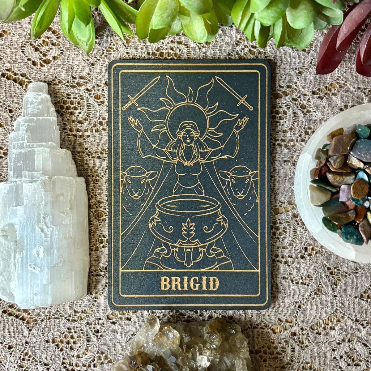 Brigid Deity Card | Altar Decor | Wall Art | Shelf Leaner