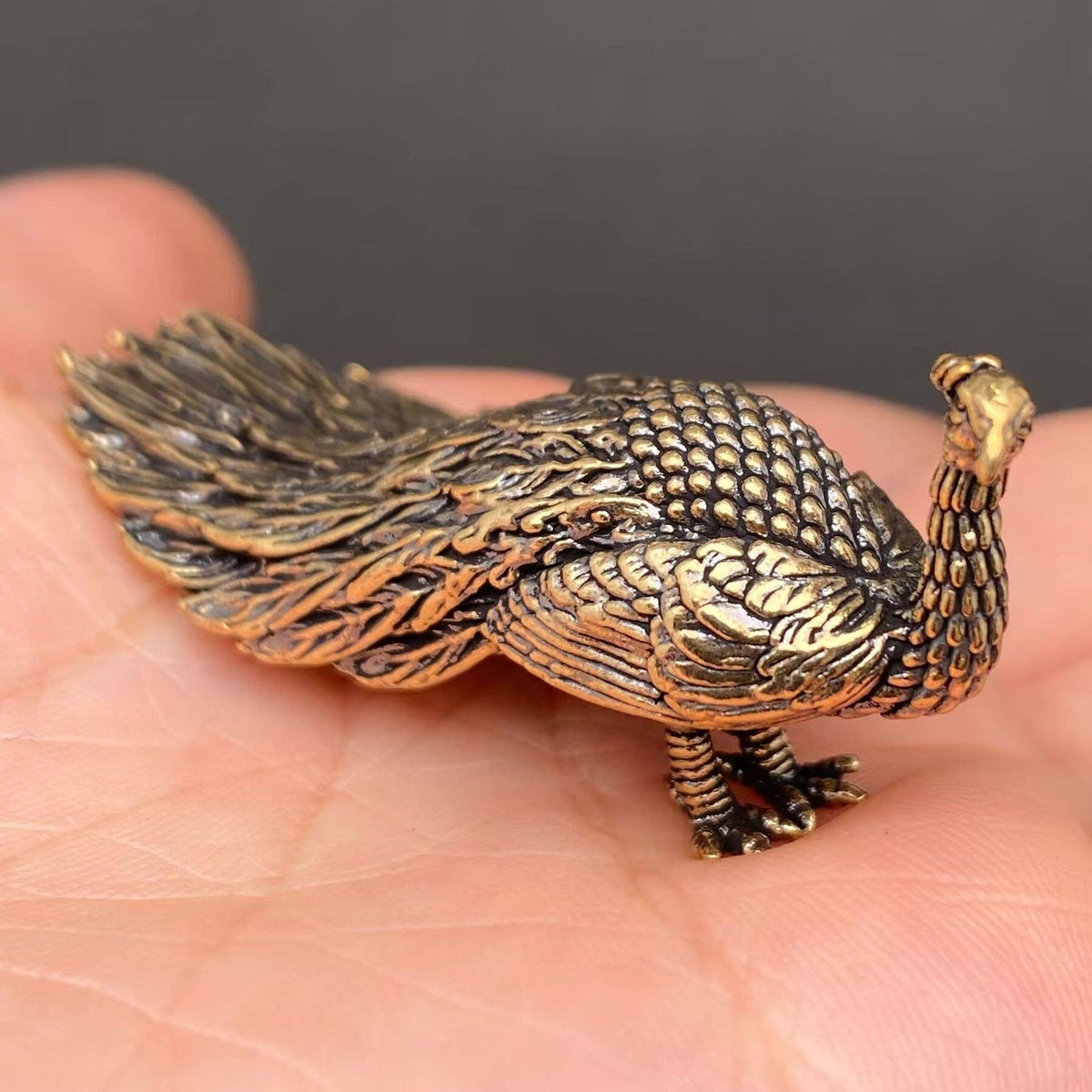Brass Peahen Decoration