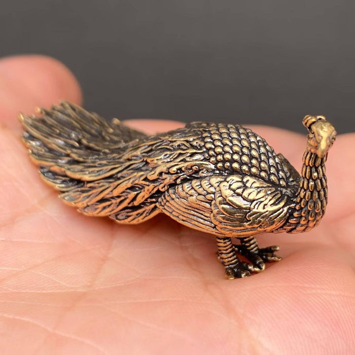 Brass Peahen Decoration