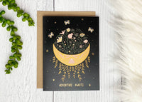Adventure Moon Gold Foil Greeting Card