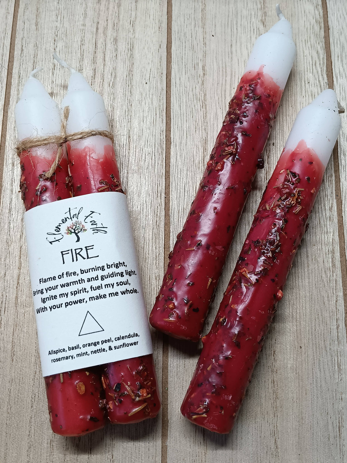 Fire Element Herbal Ritual Candles | Passion, Courage & Transformation