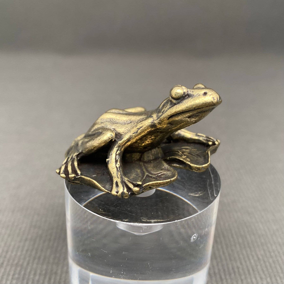 Brass Frog on Lotus Leaf Decoration