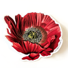 Vintage Botanical Poppy Flower Vinyl Sticker