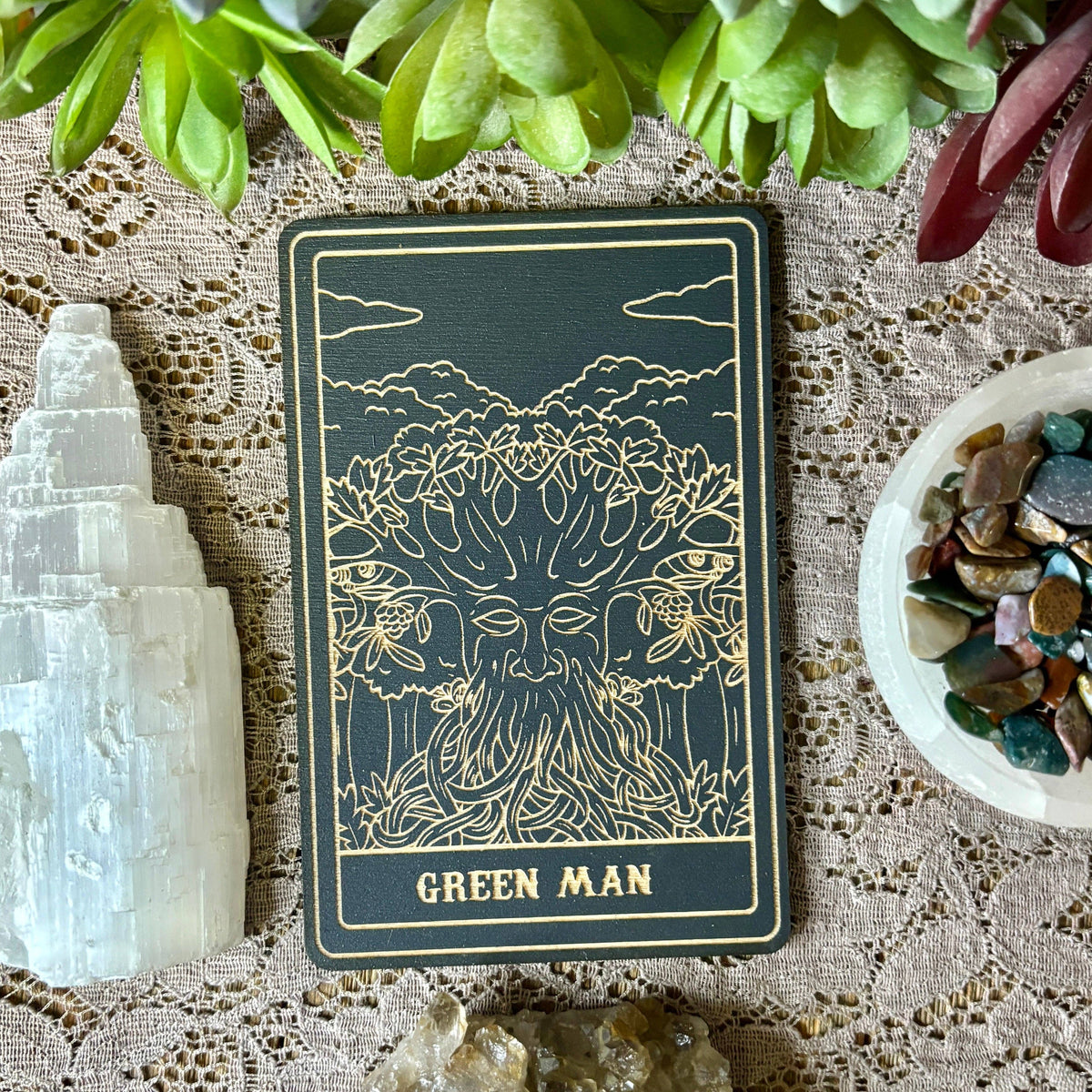 The Green Man Deity Card | Altar Decor | Wall Art |