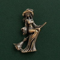 Solid Brass Witch Figurine