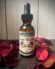 Rose Water in Amber Glass Dropper Bottle