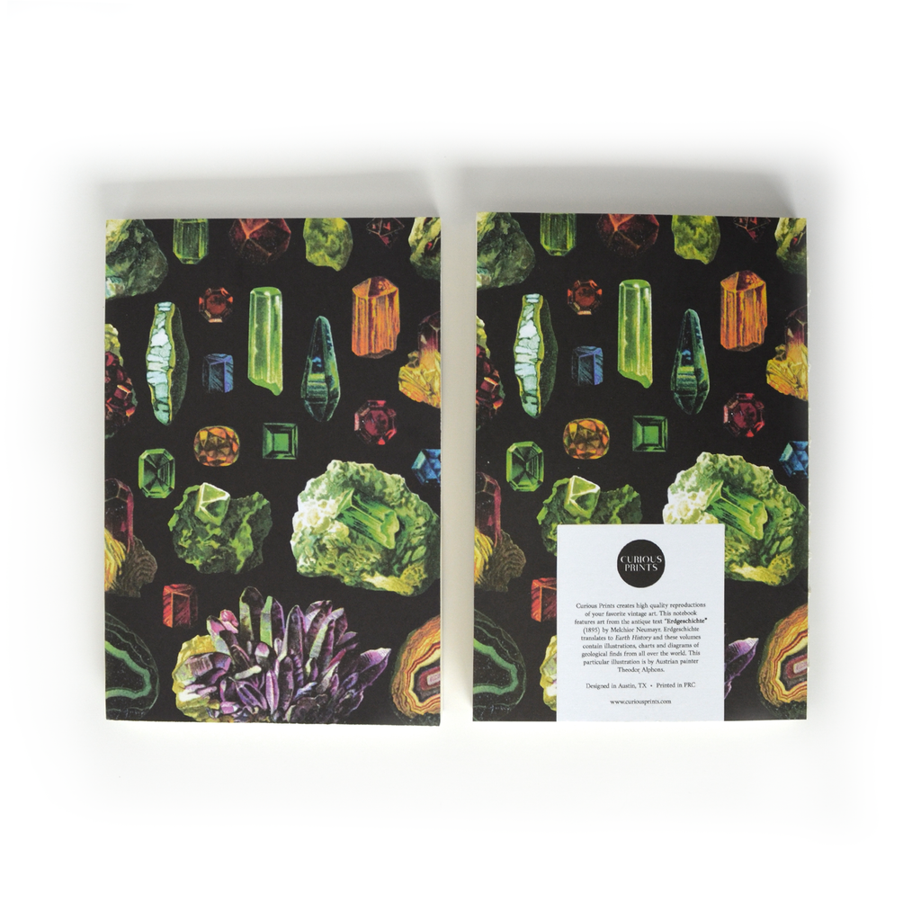 Vintage Illustrated Crystals & Minerals Notebook