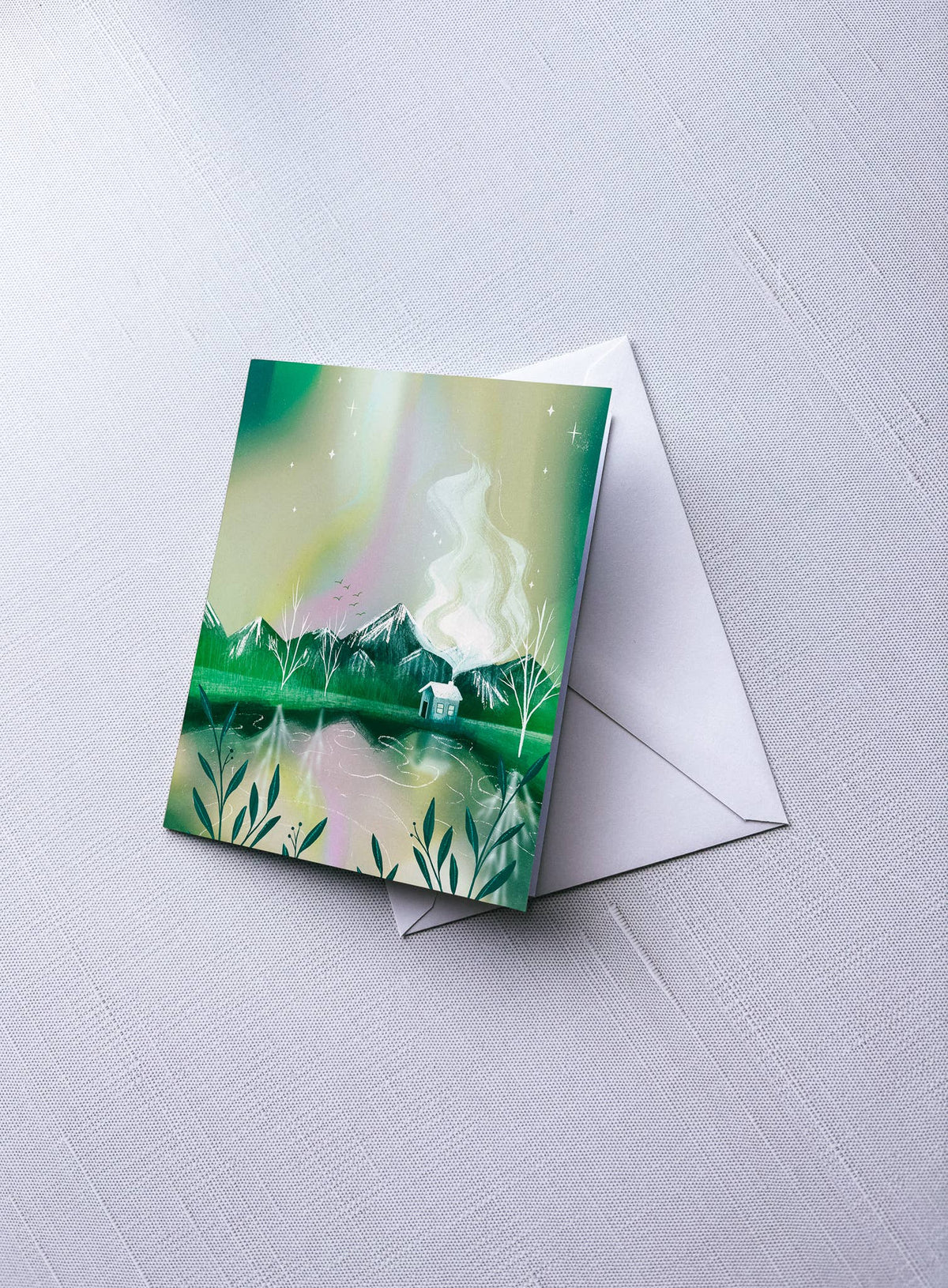 Aurora Lake Greeting Card