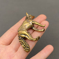 Brass Maned Wolf Figurine