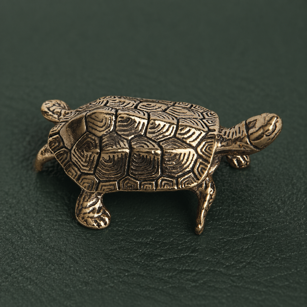 Antique Brass Longevity Turtle Figurine