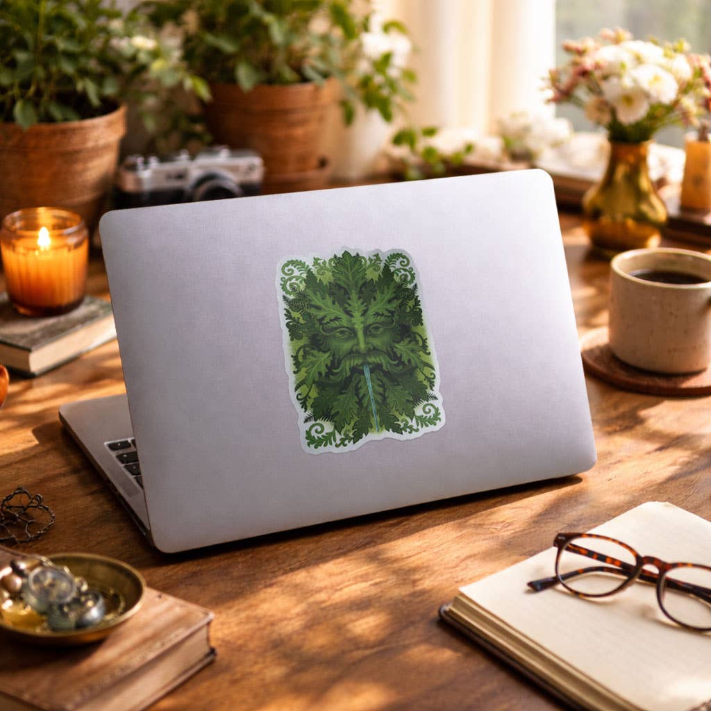 Green Man Matte Mirror PVC-Free Sticker