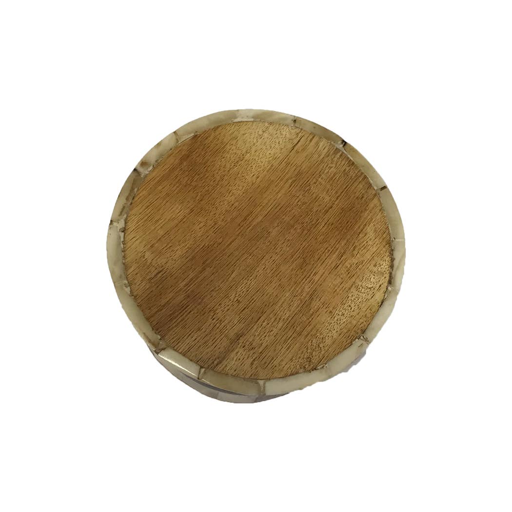 Antiqued Ox Bone & Wood Keepsake Box